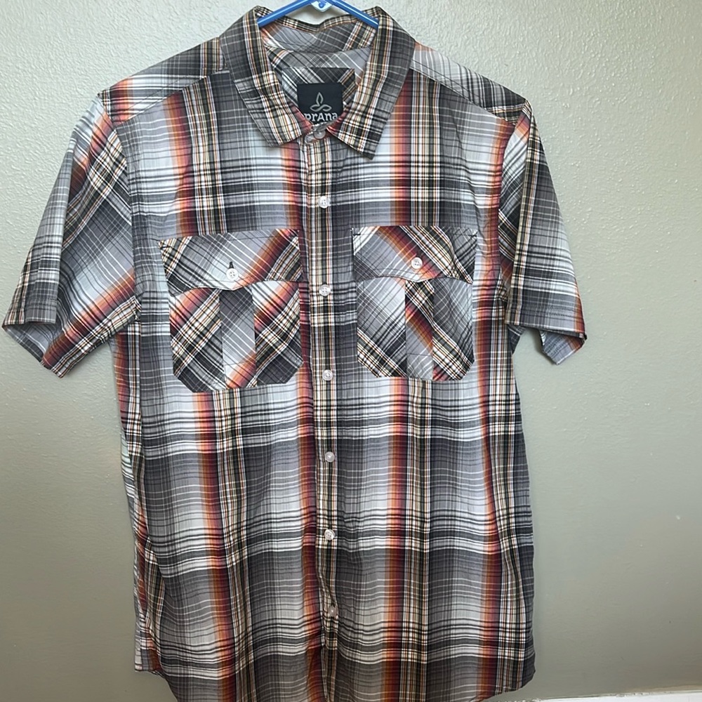 Prana cotton blend short sleeve button down